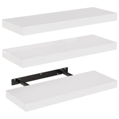 One-Line Floating Wall Shelf – 3-Tier Wooden Bamboo Wall-Mounted Storage Shelf