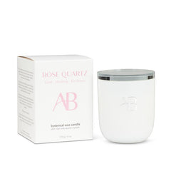 Rose Quartz Small Candle with Self-Compassion & Sandalwood Scent by Aromabotanical