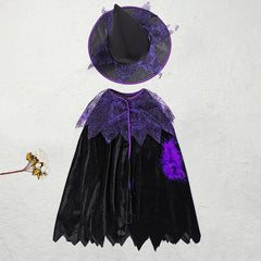 Kids Halloween Witch Costume – Girls Magical Princess Dress with Witch Style