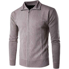 Men's Thickened Cotton Cardigan Zipper Lapel Sweater