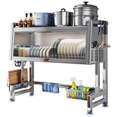 Stainless Steel Kitchen Sink Rack – Multifunctional Dish Drainer & Storage Organizer