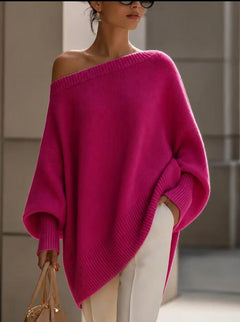Women’s Thick Knit Pullover Sweater – Warm Casual Autumn & Winter Long-Sleeve Top