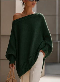 Women’s Thick Knit Pullover Sweater – Warm Casual Autumn & Winter Long-Sleeve Top