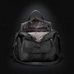 Marbled Faux Multi-Pocket Backpack