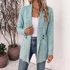 Women's Casual Double-Breasted Wool Cardigan Sweater