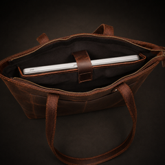 Classic Brown Leather Tote Bag