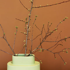 Layer Ceramic Vase - Matte Light Green Glaze