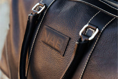 The Shield Duffle- Black Full-Grain Leather Duffle Bag Made in Canada