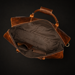 The Wayfarer Bag - Cognac Classic Full-Grain Leather Duffle Bag
