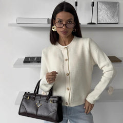 Women’s Slim-Fit Fashion Sweater – Stylish Short Casual Knit Top for Fall & Winter