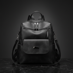 Marbled Faux Multi-Pocket Backpack