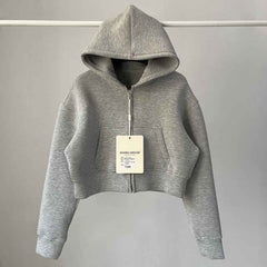 Women's Solid-Color Loose-Fit Hooded Sweatshirt