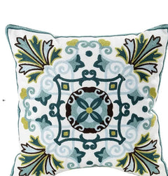 Decorative Floral Embroidered Pillow Cover
