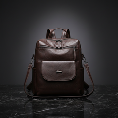 Marbled Faux Multi-Pocket Backpack