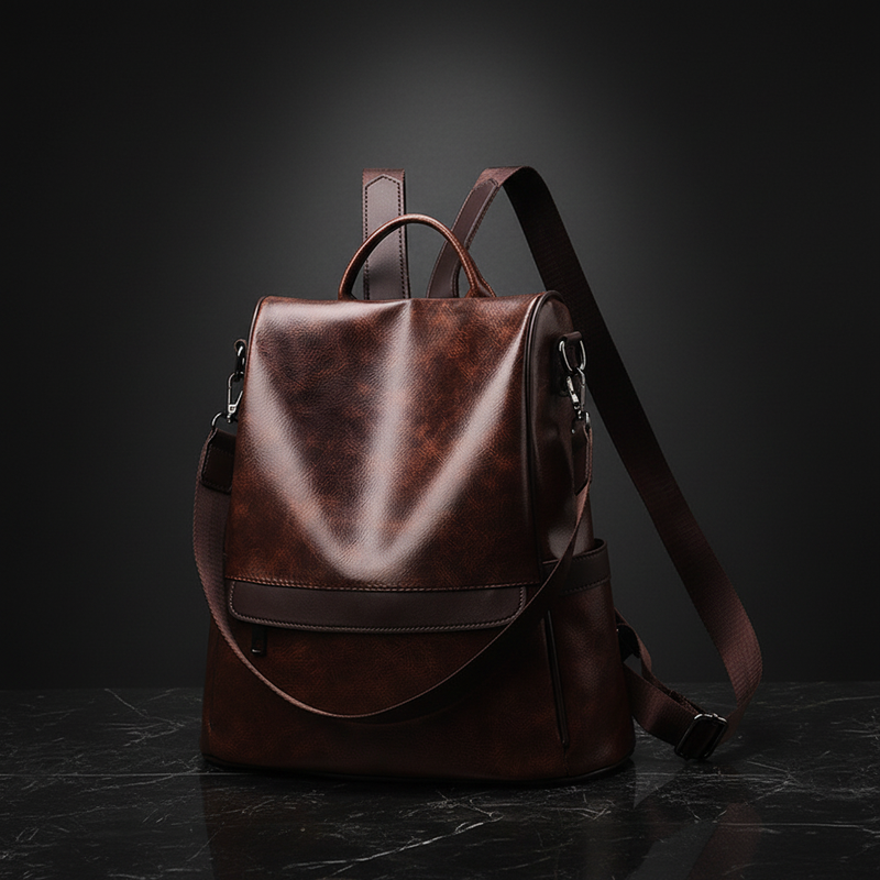 Faux Multi-Pocket Travel Backpack