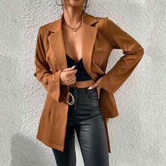 Women's Fashion Lapel Slim-Fit Cardigan Suit Jacket