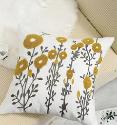 Decorative Floral Embroidered Pillow Cover