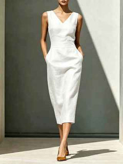 Women's Fashion Solid Color Dress – Elegant Casual Everyday Dress