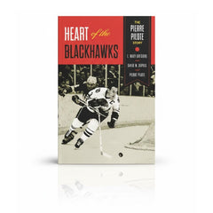 HEART OF THE BLACKHAWKS SOFTCOVER BOOK SIGNED BY PIERRE PILOTE - AUTOGRAPHED HOCKEY MEMOIR 9 X 6 INCHES - CHICAGO HOCKEY LEGEND COLLECTIBLE MEMORABILIA