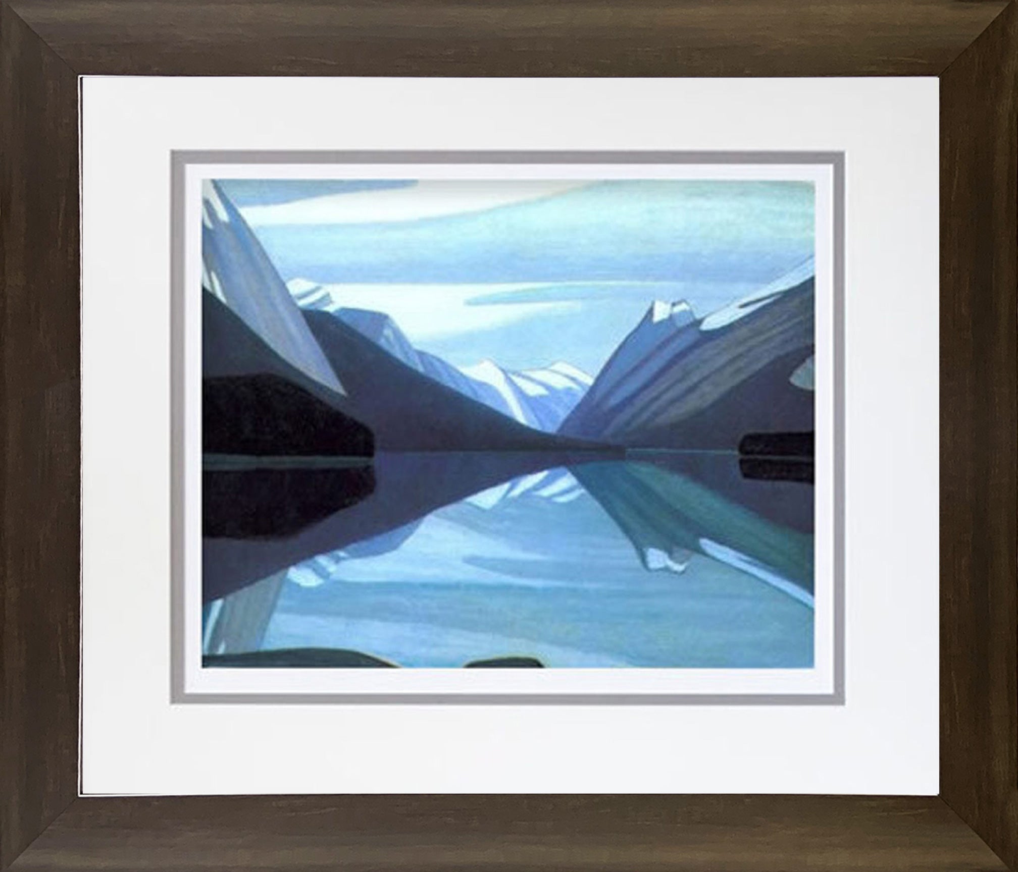 LAWREN HARRIS 'MALIGNE LAKE' GROUP OF SEVEN FRAMED ART PRINT (26" X 24")