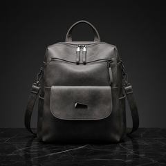 Marbled Faux Multi-Pocket Backpack