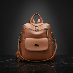 Marbled Faux Multi-Pocket Backpack