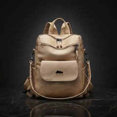 Marbled Faux Multi-Pocket Backpack