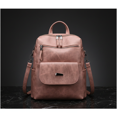 Marbled Faux Multi-Pocket Backpack