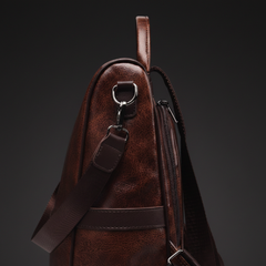 Faux Multi-Pocket Travel Backpack