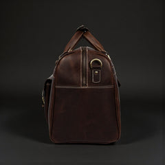 The Voyager Duffle - Brown Full-Grain Distressed Leather Duffle Bag