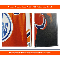 CONNOR MCDAVID AND LEON DRAISAITL EDMONTON NHL LICENSED COLLECTIBLE WRAPPED CANVAS ARTWORK HOCKEY POSTER WALL DECOR GIFT MEMORABILIA DISPLAY (16"X20")